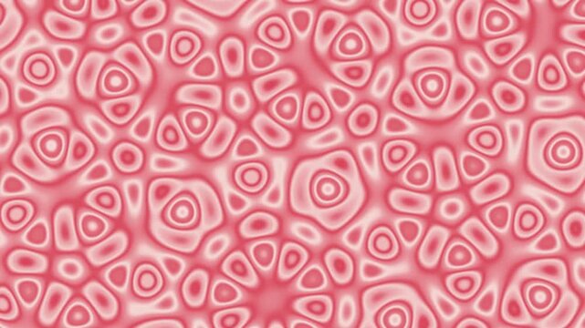 Coral red fivefold quasicrystal interference pattern in smooth rotation