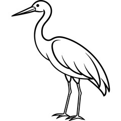 Naklejka premium Stork line art vector