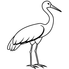 Naklejka premium Stork line art vector