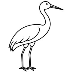 Naklejka premium Stork line art vector
