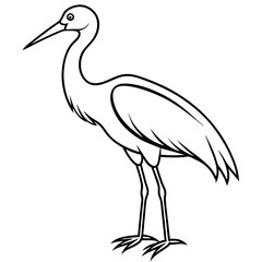 Naklejka premium Stork line art vector