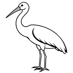 Naklejka premium Stork line art vector