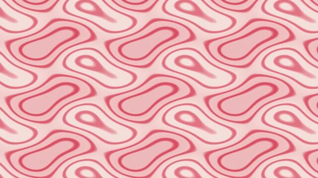 Coral red gyroid contour slice with flowing scientific line patterns