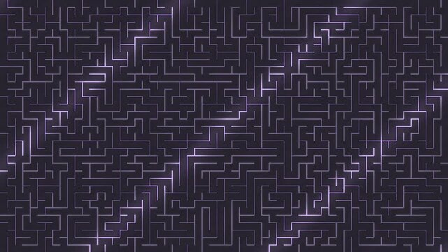 Lilac purple labyrinth lines with a moving strategic light chase