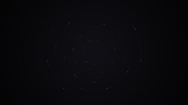 Minimalist abstract design featuring concentric circles on a black background