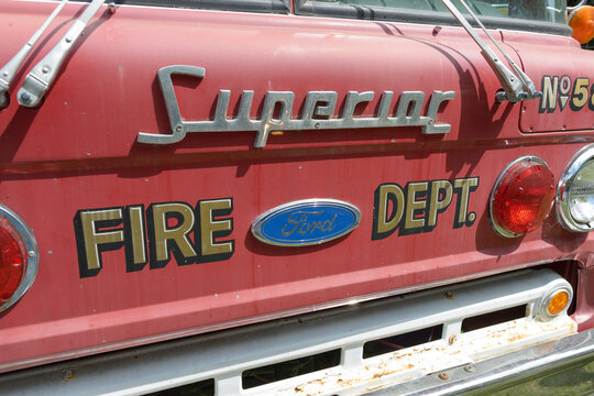 front of the FRY-R-Truck, a retired heavy-duty fire truck, now a mobile food wagon, near Bell Soundstage at the Bandshell, Exhibition Place, Toronto (22 August 2026)