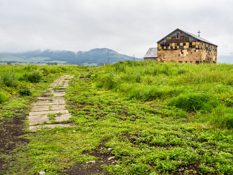 view of Armenian church in Lori Berd fortress
