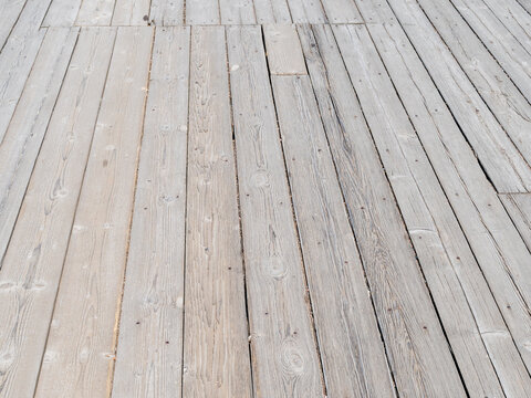 pier flooring from old wooden planks