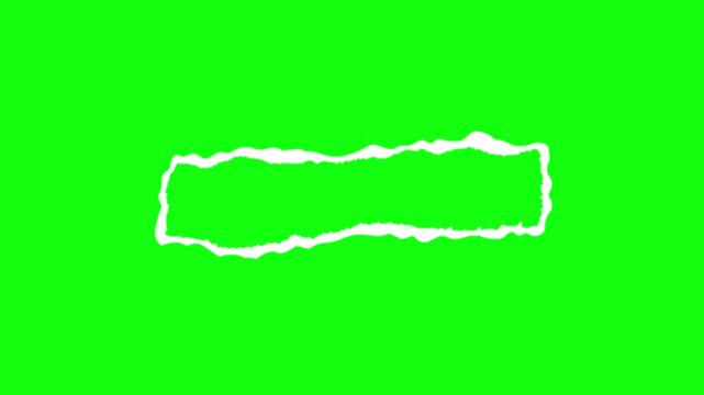 Animated frame with torn paper edges on a green background. Motion graphics, design template for advertisements, promotions, and e-commerce. Alpha channel, 4K video.