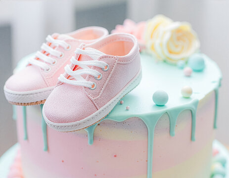 Tort na Baby shower chrzest