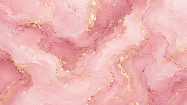 Mable pink and gold abstract watercolor background