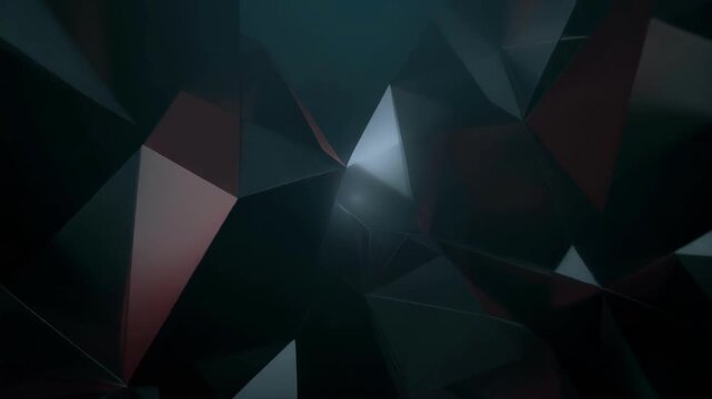 Abstract dark geometric shapes with translucent polygonal facets