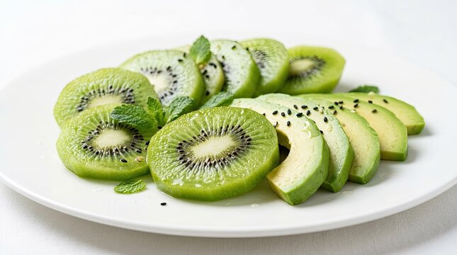 sliced kiwi on a plate