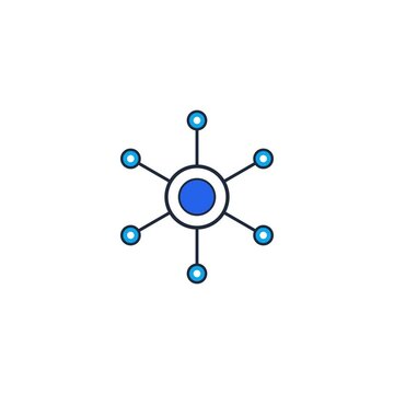 Central Network Node With Radiating Connection Lines