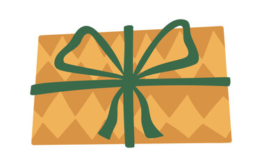 Naklejka premium Gift Box Tied With Ribbon Cartoon