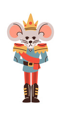 Naklejka premium Mouse King Nutcracker Standing Cartoon