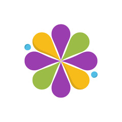 Fototapeta premium Colorful abstract flower shape with dots