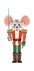 Fototapeta premium Nutcracker Mouse King With Sword Cartoon