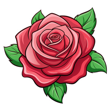 red rose isolated on white background