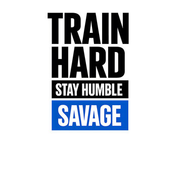 TRAIN HARD Modern Minimalist Gym Typography T-Shirt Design