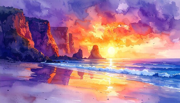 夕焼けに染まる海辺」の写真素材 | 1,803件の無料イラスト画像 | Adobe