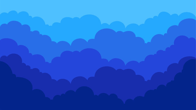 Blue Background With Layered Abstract Sky Clouds Gradient Background