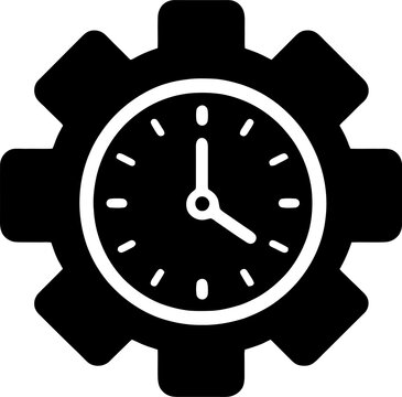 Efficiency Icon With Gear And Clock Symbol Representing Productivity, Time Management, Process Optimization And Business Performance