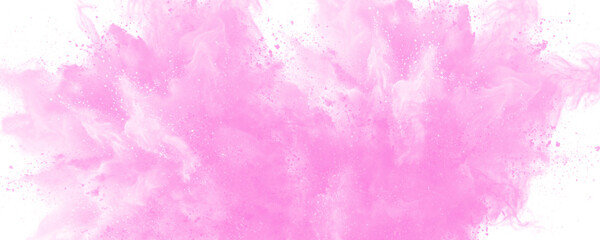 Fototapeta premium Pink powder explosion isolated on transparent background