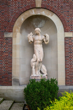 Historic Statue Outside Hall of Springs in Saratoga Springs New York