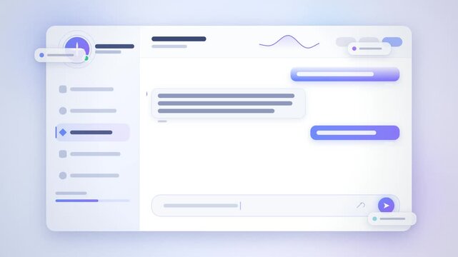 Clean Minimalist Chat Interface UI Motion Graphic
