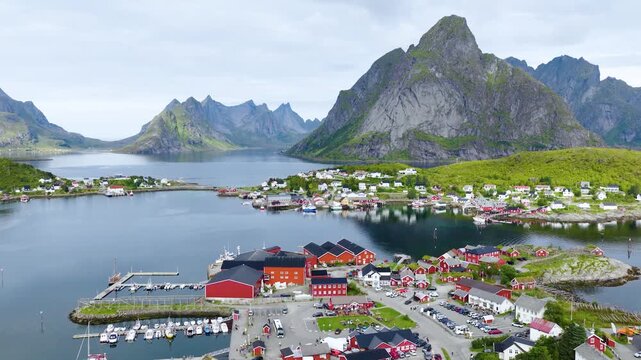 Reine, Lofoten &ndash; Dramatic Arctic Mountains and Coastal Village | Norway 4K Drone Aerial