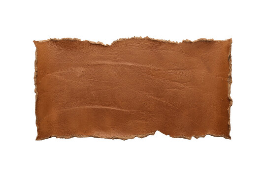 Tan Brown Leather Strip With Torn Edges