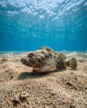 Camouflaged Stonefish Among Rocks on the Seabed (Synanceia verrucosa).