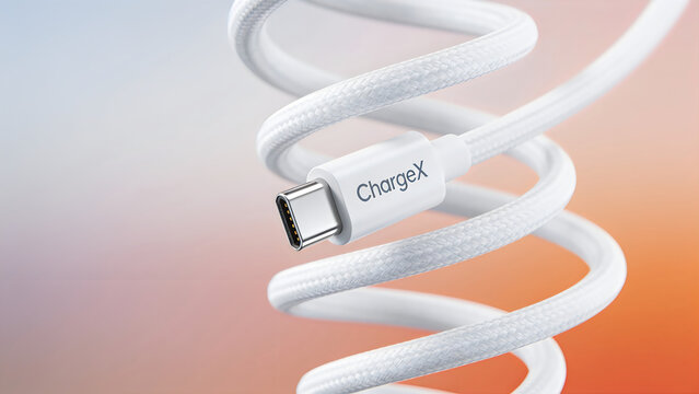 White chargex cable with usb connector