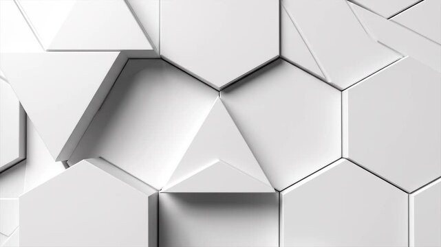 Hexagonal geometric pattern with subtle 3D depth and soft lighting for technology backgrounds