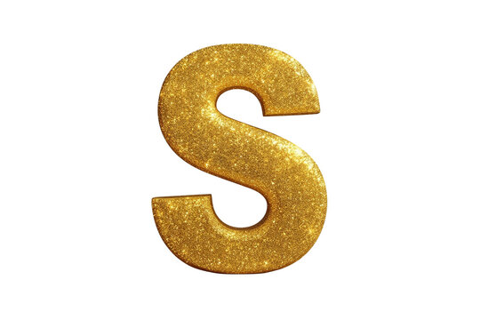 Glittering golden uppercase letter S