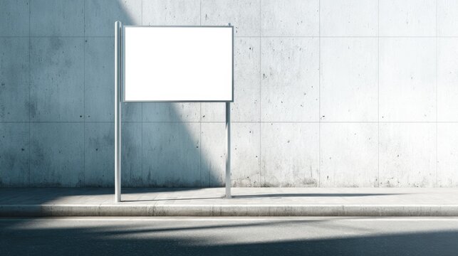 Blank Billboard Mockup on Concrete Wall