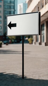 Blank Directional Sign With Left Arrow
