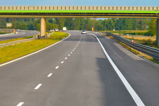 Poland - August 04, 2025: Road view on the road bridge