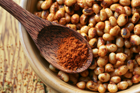 Roasted soybeans with spicy paprika