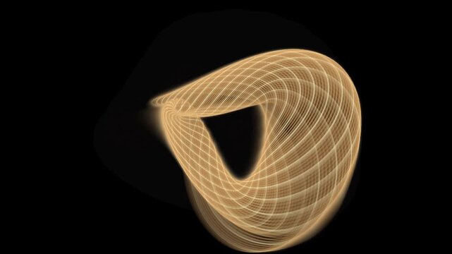 Spinning golden pentagram star. Magical glowing pentacle loop. Animated occult symbol rotating. Mystical wireframe geometry on black background. Aurora light lines.