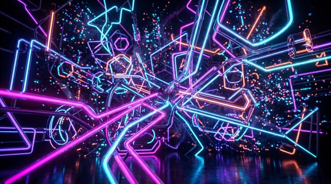 abstract background with neon lights