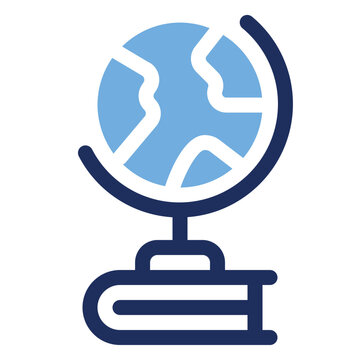 Geography Globe Learning Book Duo Tone Icon