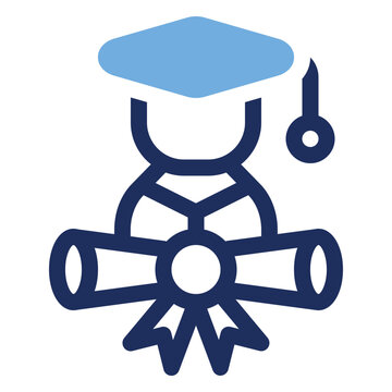 University Graduate Student Diploma Duo Tone Icon