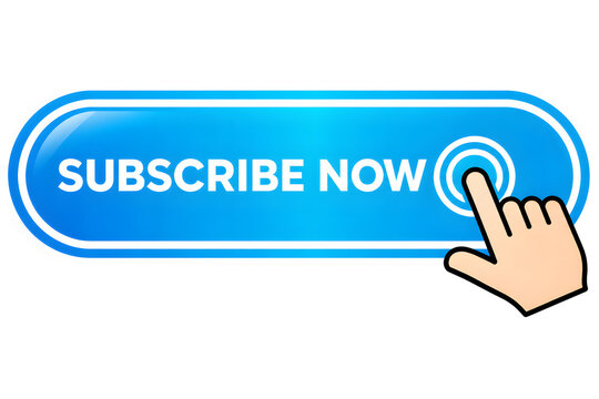 Hand clicking subscribe now button for instant digital membership and newsletter signup