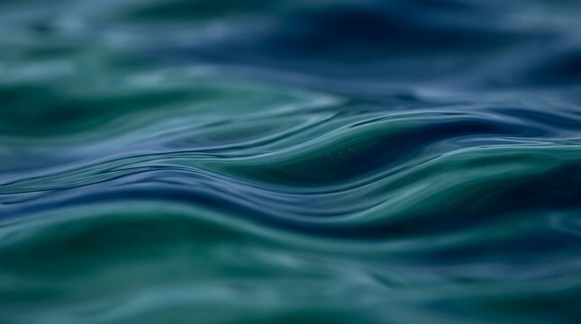 Close-up abstract teal ocean waves texture with natural ripples and reflections in motion