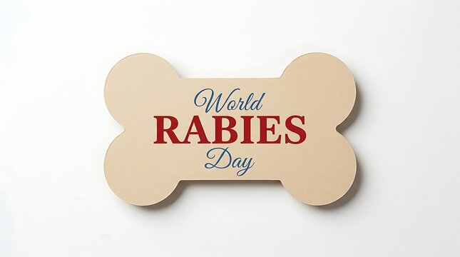 World rabies day message on bone shaped paper card