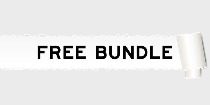 Ripped gray paper background that have word free bundle under torn part