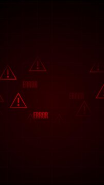 Alert danger animation fields scatter red error warning triangles across database grid panels Emergency IT server troubleshooting guides utilize this explicit tool