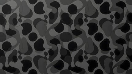 Naklejka premium Dark grey abstract camouflage pattern with organic shapes for tactical backgrounds.
